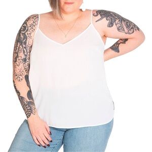 Eloquii | White V-Neck Camisole Top